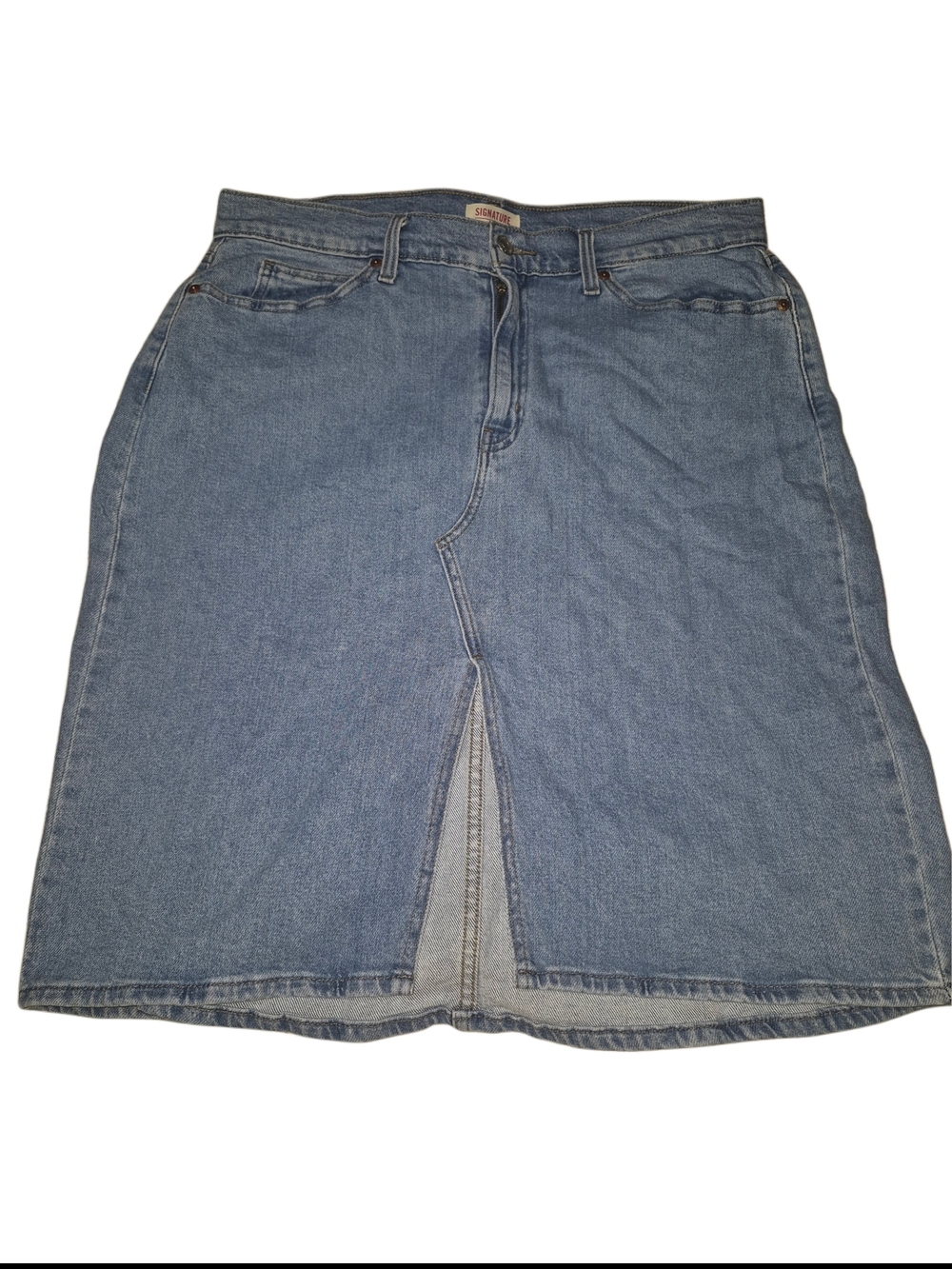 Levi's Signature Light Blue Denim Mi-length A-line Women's Skirt